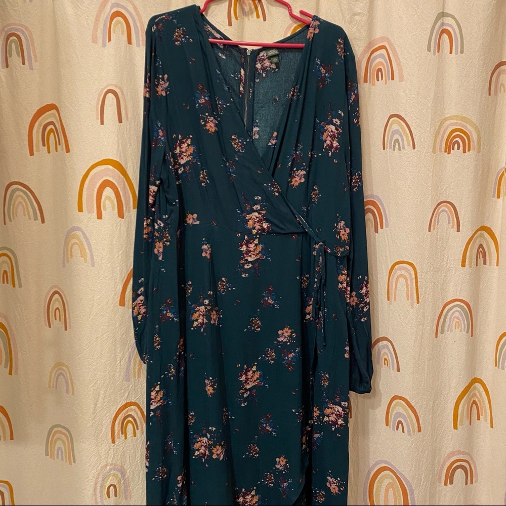 Wild Fable Teal Wrap Maxi Dress